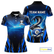 Load image into Gallery viewer, Personalized 10 Ball Thunder Lightning Cobra Snake Women Billiard Shirts, 10 Ball Pool Team Jersey TDM4023