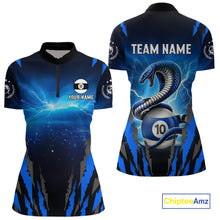 Load image into Gallery viewer, Personalized 10 Ball Thunder Lightning Cobra Snake Women Billiard Shirts, 10 Ball Pool Team Jersey TDM4023