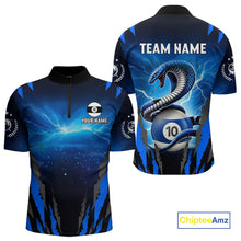 Load image into Gallery viewer, Personalized 10 Ball Thunder Lightning Cobra Snake Men Billiard Shirts, 10 Ball Pool Team Jersey TDM4023