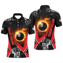 Load image into Gallery viewer, Red Billiard Jersey Flame 8 Ball Pool Custom Billiard Shirts For Men Team League Billiard Uniform TDM1848