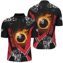 Load image into Gallery viewer, Red Billiard Jersey Flame 8 Ball Pool Custom Billiard Shirts For Men Team League Billiard Uniform TDM1848