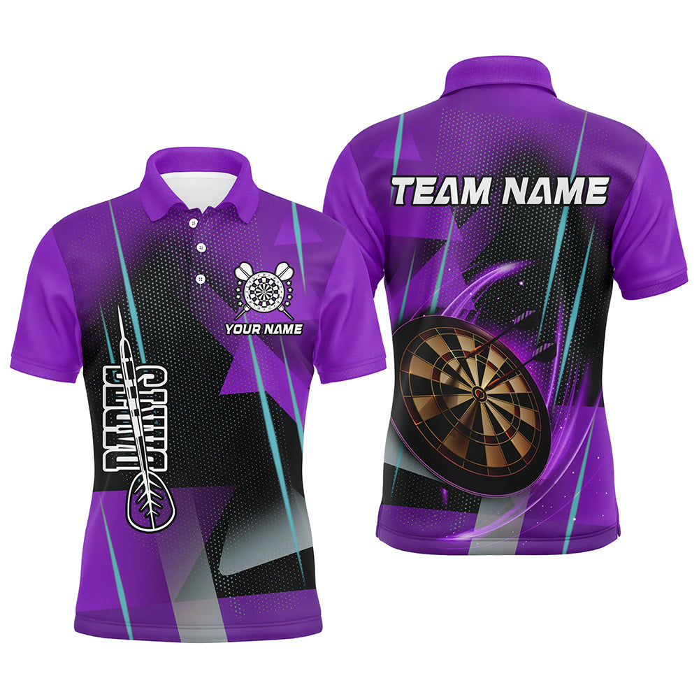 Personalized 3D All Over Print Darts Men Polo & Quarter-Zip Shirts Custom Purple Darts Team Jersey TDM2265
