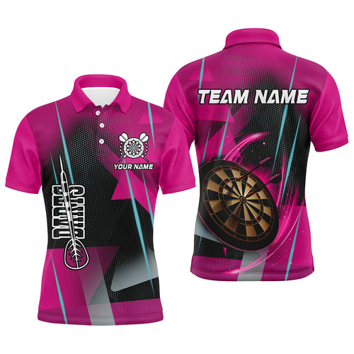 Personalized 3D All Over Print Darts Men Polo & Quarter-Zip Shirts Custom Pink Darts Team Jersey TDM2266