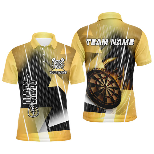 Personalized 3D All Over Print Darts Men Polo & Quarter-Zip Shirts Custom Yellow Darts Team Jersey TDM2267