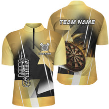 Load image into Gallery viewer, Personalized 3D All Over Print Darts Men Polo &amp; Quarter-Zip Shirts Custom Yellow Darts Team Jersey TDM2267