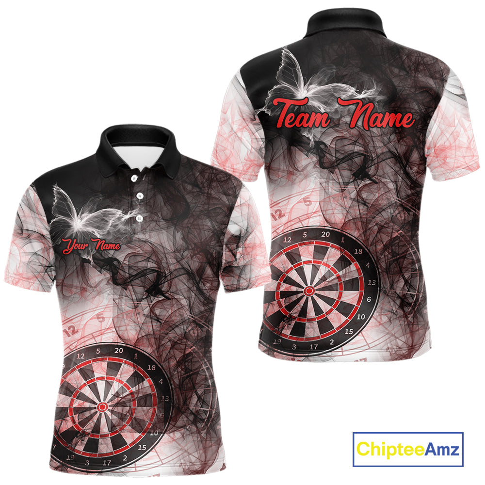 Butterfly Smoke Darts Jersey With Pocket Option For Men Custom Red Dart Shirt TDM7574