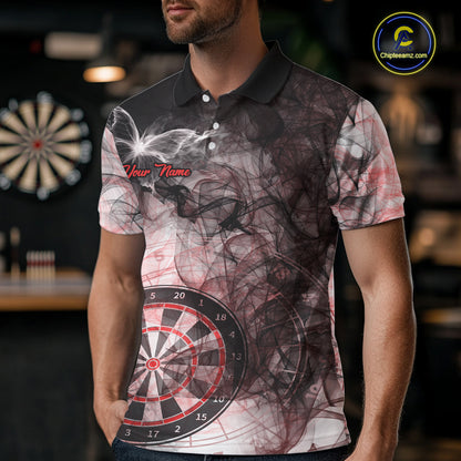 Butterfly Smoke Darts Jersey With Pocket Option For Men Custom Red Dart Shirt TDM7574