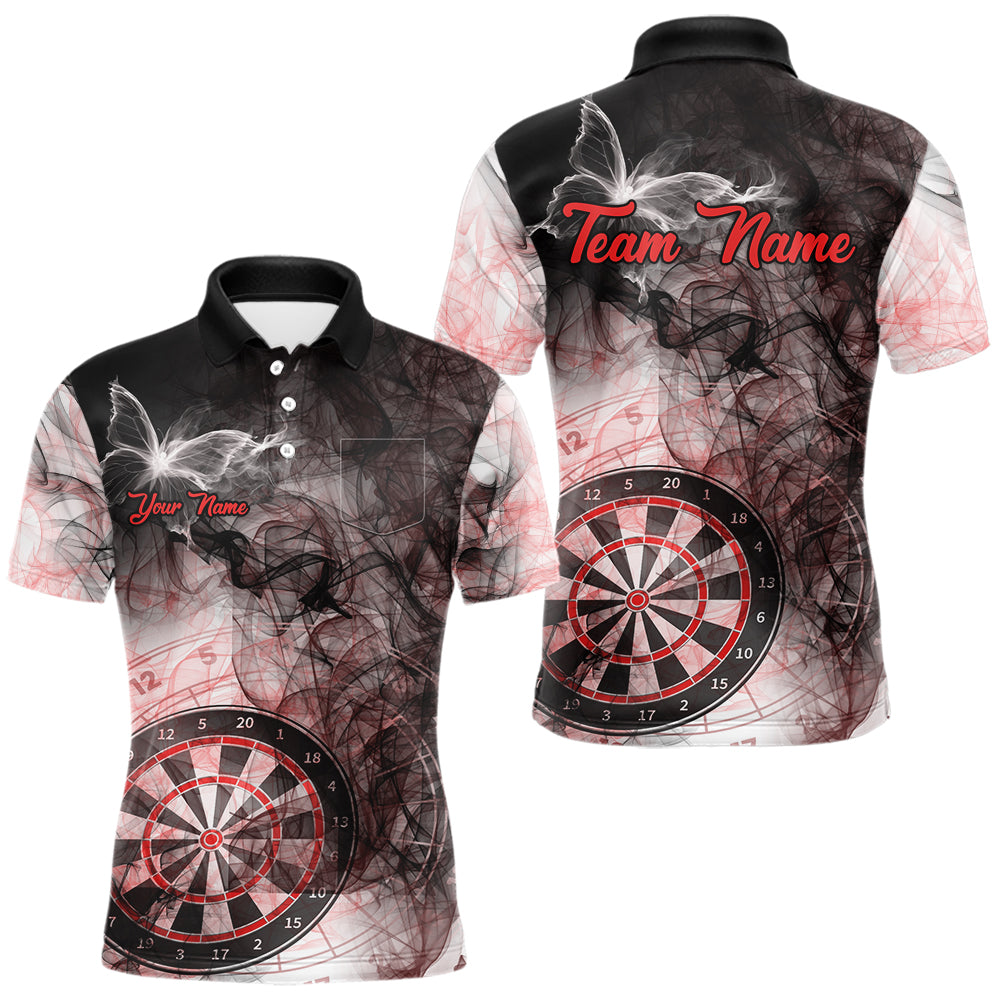 Butterfly Smoke Darts Jersey With Pocket Option For Men Custom Red Dart Shirt TDM7574