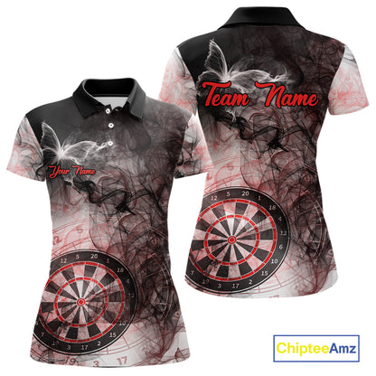 Butterfly Smoke Darts Jersey With Pocket Option For Women Custom Red Dart Shirt TDM7574