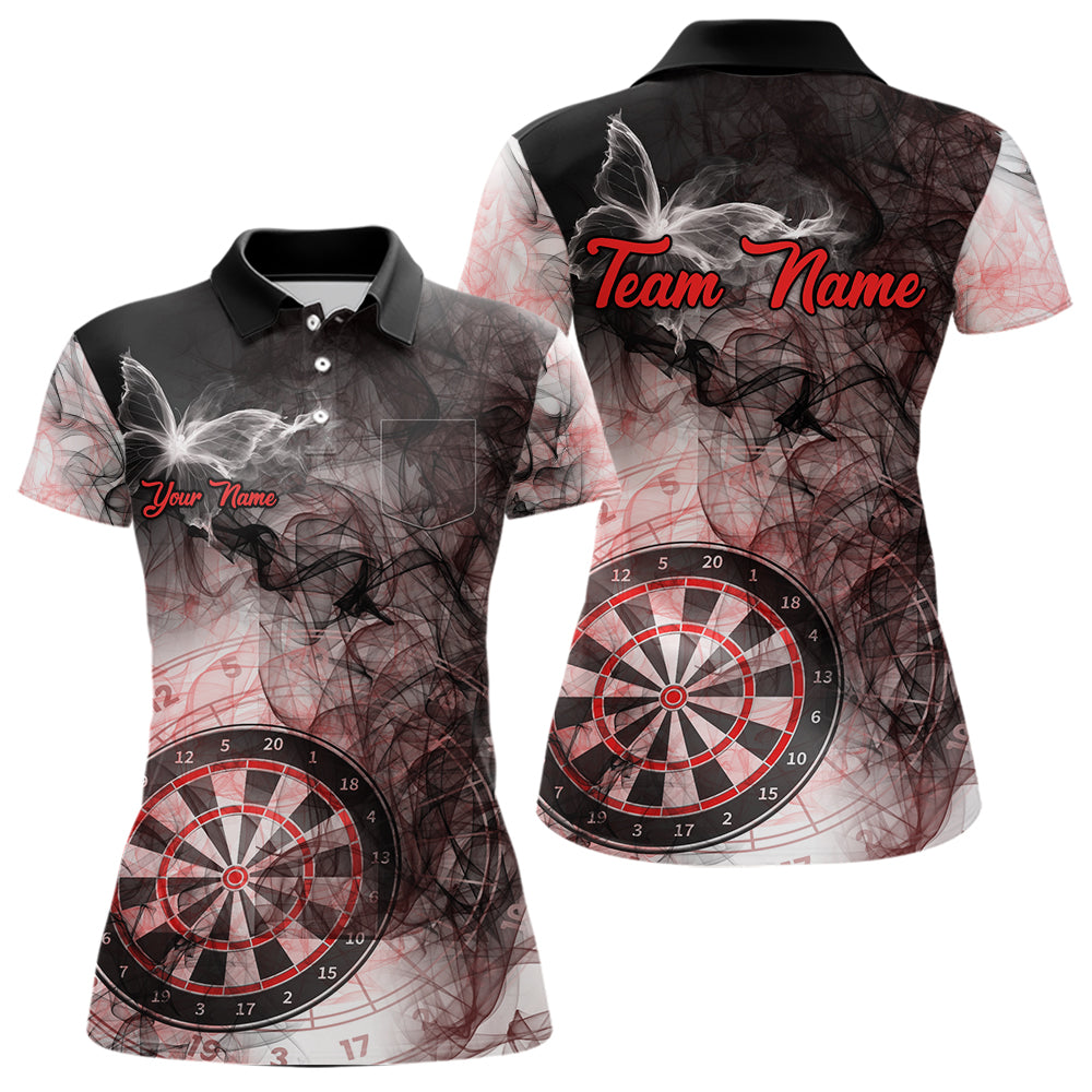 Butterfly Smoke Darts Jersey With Pocket Option For Women Custom Red Dart Shirt TDM7574