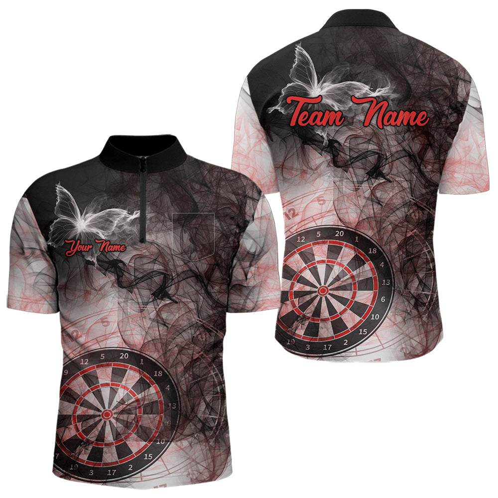 Butterfly Smoke Darts Jersey With Pocket Option For Men Custom Red Dart Shirt TDM7574