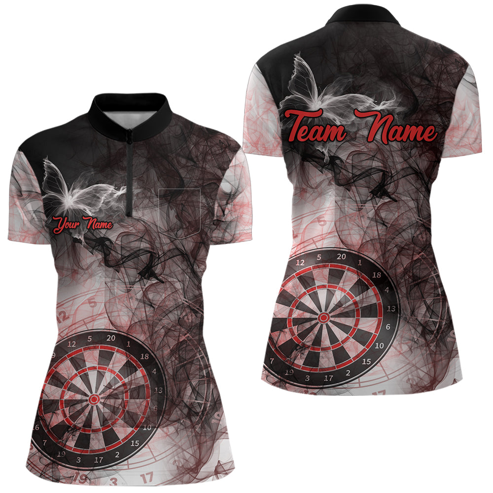 Butterfly Smoke Darts Jersey With Pocket Option For Women Custom Red Dart Shirt TDM7574