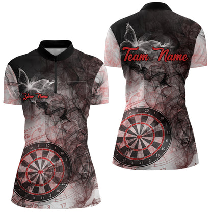 Butterfly Smoke Darts Jersey With Pocket Option For Women Custom Red Dart Shirt TDM7574