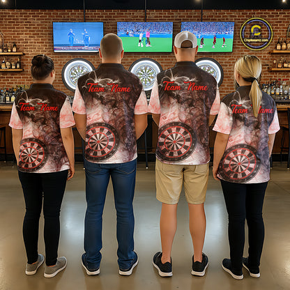 Butterfly Smoke Darts Jersey With Pocket Option For Men Custom Red Dart Shirt TDM7574