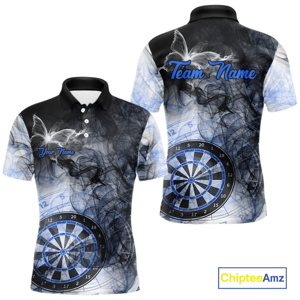 Butterfly Smoke Darts Jersey With Pocket Option For Men Custom Blue Dart Shirt TDM7575