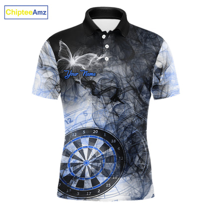 Butterfly Smoke Darts Jersey With Pocket Option For Men Custom Blue Dart Shirt TDM7575
