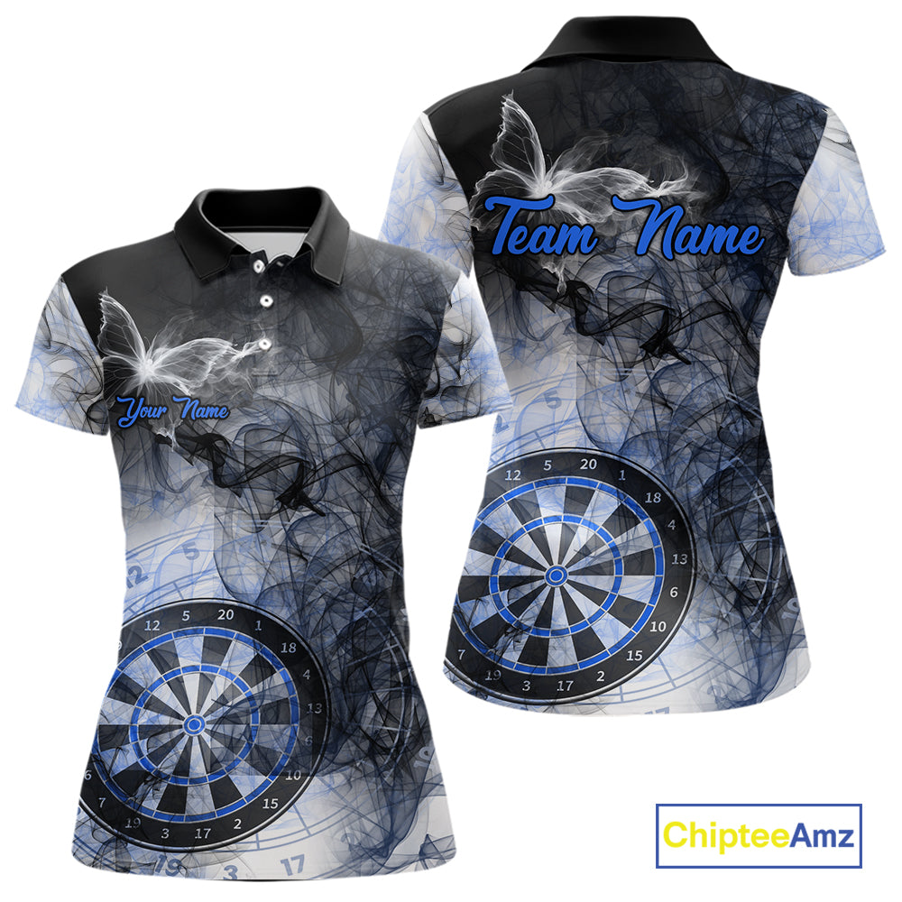 Butterfly Smoke Darts Jersey With Pocket Option For Women Custom Blue Dart Shirt TDM7575