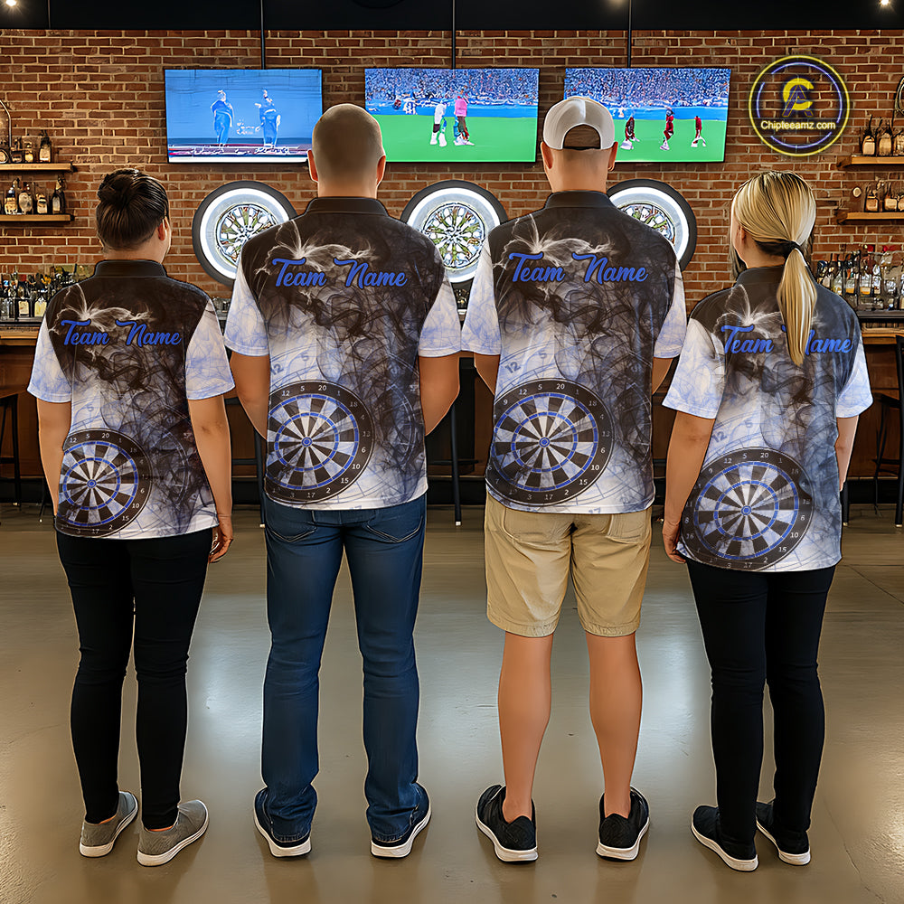 Butterfly Smoke Darts Jersey With Pocket Option For Men Custom Blue Dart Shirt TDM7575