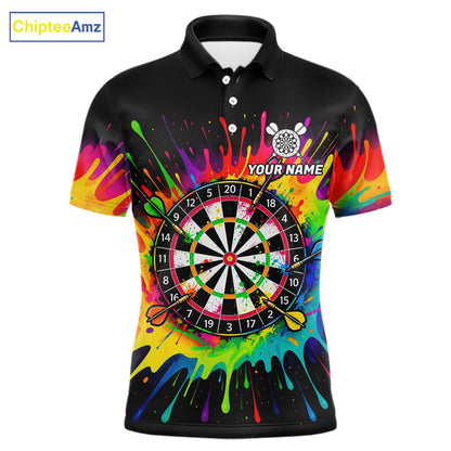 Personalized Colorful Darts Jersey Polo & Quarter Zip For Men Custom Darts Team Shirts, Darts Gift TDM7582