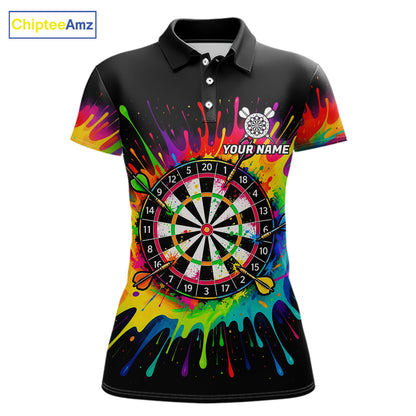 Personalized Colorful Darts Jersey Polo & Quarter Zip For Women Custom Darts Team Shirts, Darts Gift TDM7582