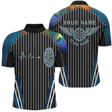 Load image into Gallery viewer, Blue Galaxy Dartboard Pulse Heartbeat Custom Men Dart Shirts, Funny Wings Cool Dart Team Jerseys TDM2789