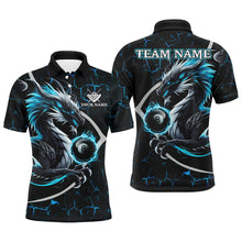 Load image into Gallery viewer, Personalized Blue Fiery Crack Pattern Dragon Billiard Shirts For Men, Team League Billiard Jerseys TDM3251