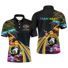 Load image into Gallery viewer, Personalized Colorful Flame 8 Ball Billiard Shirts For Men, Cool Billiard Team Shirts Pool Jerseys TDM3253