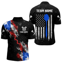 Load image into Gallery viewer, Smoke Puerto Rico US Flag Custom Darts Shirt For Men, Patriotic Darts Jersey Team Polo &amp; 1/4 Zip TDM3456