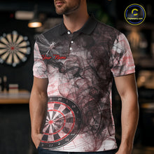 Load image into Gallery viewer, Red Black Smoke Dart Shirt With Pocket Option For Men Custom Dart Jerseys TDM5763
