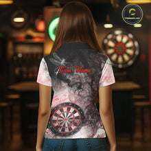 Load image into Gallery viewer, Red Black Smoke Dart Shirt With Pocket Option For Women Custom Dart Jerseys TDM5763