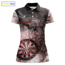Load image into Gallery viewer, Red Black Smoke Dart Shirt With Pocket Option For Women Custom Dart Jerseys TDM5763