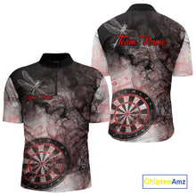 Load image into Gallery viewer, Red Black Smoke Dart Shirt With Pocket Option For Men Custom Dart Jerseys TDM5763