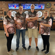 Load image into Gallery viewer, Red Black Smoke Dart Shirt With Pocket Option For Men Custom Dart Jerseys TDM5763