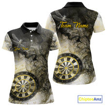 Load image into Gallery viewer, Yellow Black Smoke Dart Shirt With Pocket Option For Women Custom Dart Jerseys TDM5764
