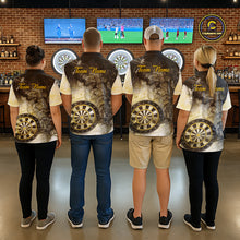 Load image into Gallery viewer, Yellow Black Smoke Dart Shirt With Pocket Option For Women Custom Dart Jerseys TDM5764