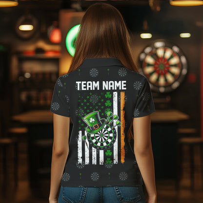 Irish American Flag Saint Patrick Day Dart Shirts For Women Custom Luckiest Shamrock Dart Jerseys TDM3606