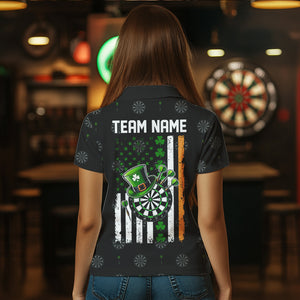 Irish American Flag Saint Patrick Day Dart Shirts For Women Custom Luckiest Shamrock Dart Jerseys TDM3606