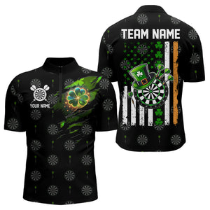 Irish American Flag Saint Patrick Day Dart Shirts For Men Custom Luckiest Shamrock Dart Jerseys TDM3606