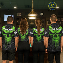 Load image into Gallery viewer, Personalized Skull 8 Ball Billiard Shirt For Women Custom Pool Team Jersey Polo &amp; 1/4 Zip |Green TDM6361