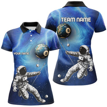 Load image into Gallery viewer, Personalized Galaxy Astronaut 8 Ball Pool Billiard Shirts For Women, Funny 3D Printed Billiard Shirts TDM1639