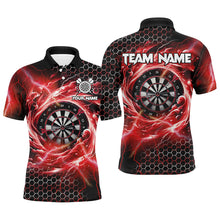 Load image into Gallery viewer, Funny 3D Dartboard Storm Thunder Custom Darts Shirts For Men Team League Darts Jerseys | Red TDM2549