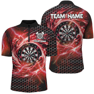 Funny 3D Dartboard Storm Thunder Custom Darts Shirts For Men Team League Darts Jerseys | Red TDM2549