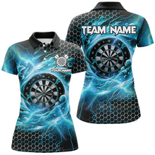 Load image into Gallery viewer, Funny 3D Dartboard Storm Thunder Custom Darts Shirts For Women Team League Darts Jerseys | Blue TDM2550