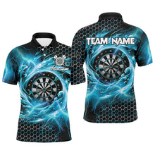 Load image into Gallery viewer, Funny 3D Dartboard Storm Thunder Custom Darts Shirts For Men Team League Darts Jerseys | Blue TDM2550