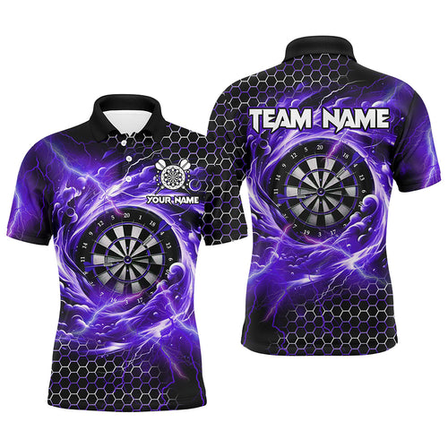 Funny 3D Dartboard Storm Thunder Custom Darts Shirts For Men Team League Darts Jerseys | Purple TDM2551