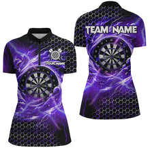 Load image into Gallery viewer, Funny 3D Dartboard Storm Thunder Custom Darts Shirts For Women Team League Darts Jerseys | Purple TDM2551
