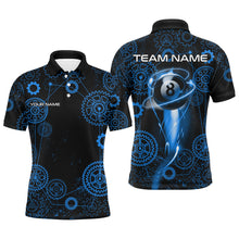 Load image into Gallery viewer, Personalized Blue Billiard Shirts For Men Custom Gearwheel Pattern Billiard Jerseys Team Uniform TDM3026