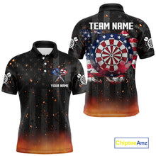 Load image into Gallery viewer, Custom US Flag Smoke Dart Shirt For Men, Patriotic Dart Jersey Pocket Option TDM5259