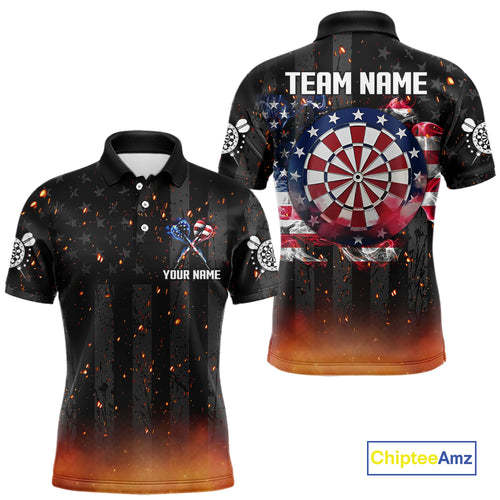 Custom US Flag Smoke Dart Shirt For Men, Patriotic Dart Jersey Pocket Option TDM5259