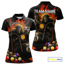 Load image into Gallery viewer, Personalized Grim Reaper Motorcycle Billiards Shirt For Women Custom Funny 8 Ball Pool Team Jersey TDM5263